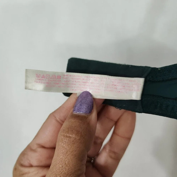 Victorias Secret PINK Wear Everywhere Pushup Bra Women Size 34D Green Underwire - Picture 6 of 11